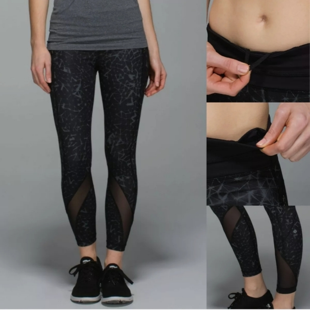 Lululemon Inspire Tight II Luxtreme leggings pant Mesh Star Crushed Coal Black 6
